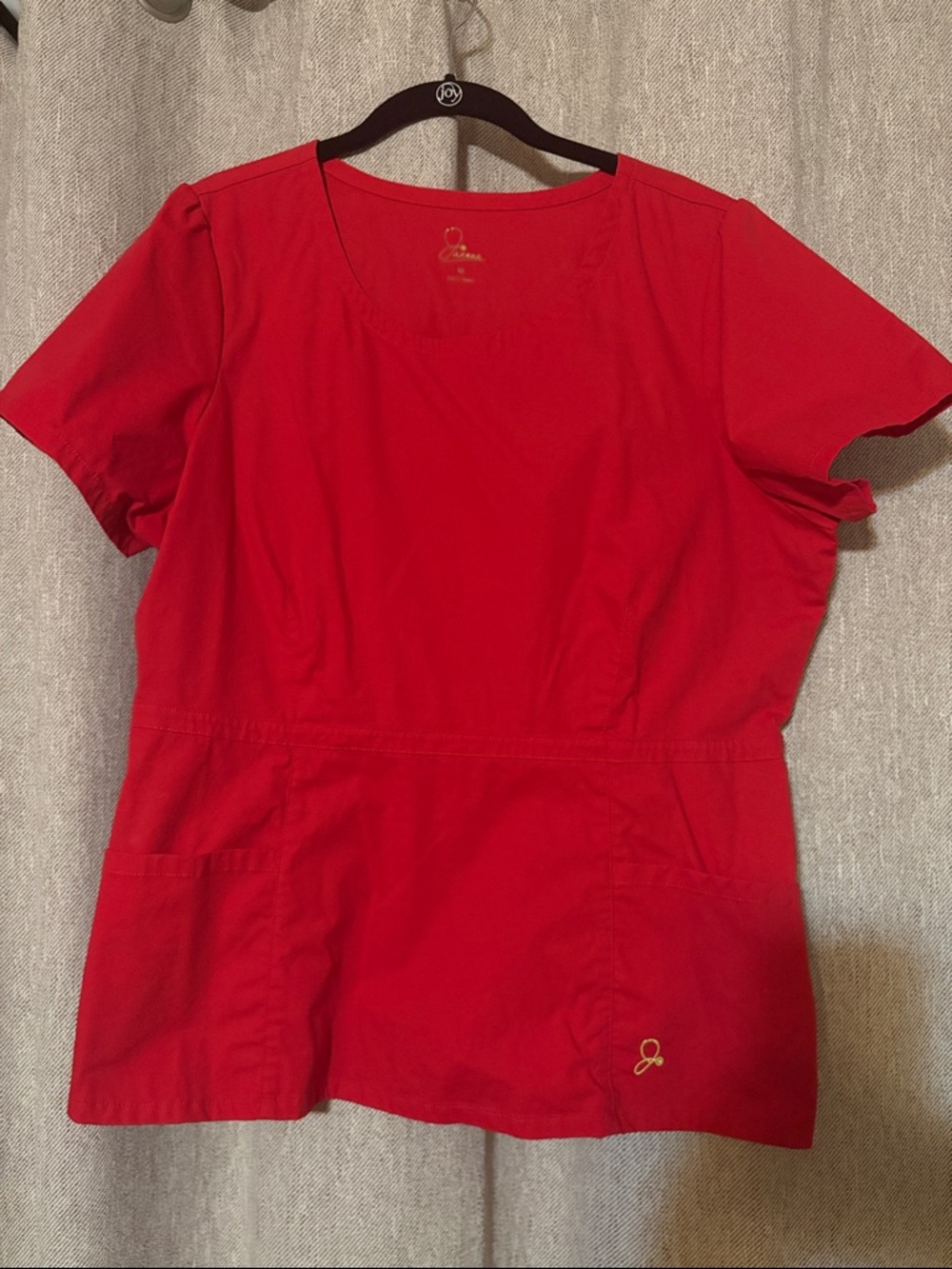 🔥Jaanuu Women's crimson Red peplum Scrub Top